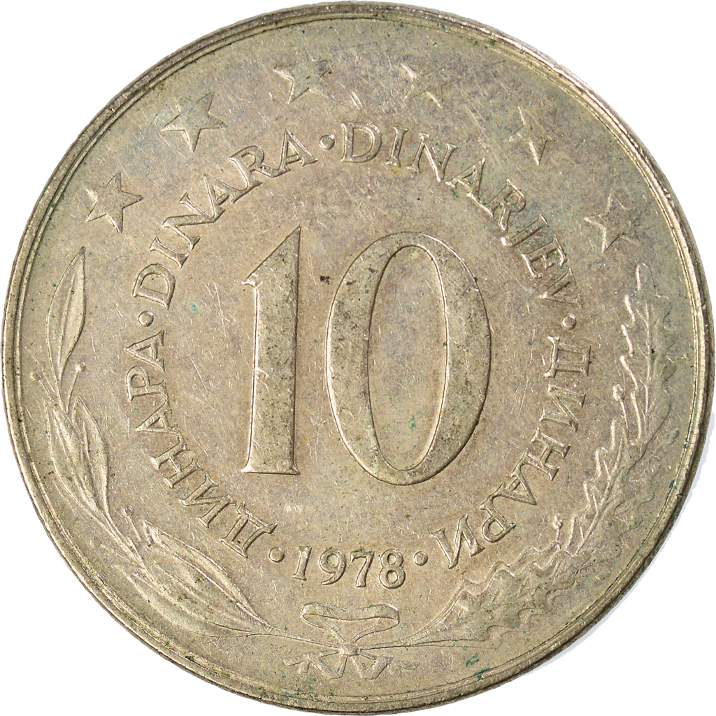 Moneda, Yugoslavia, 10 Dinara, 1978