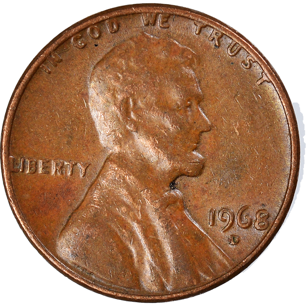 Moneda, Estados Unidos, Cent, 1968