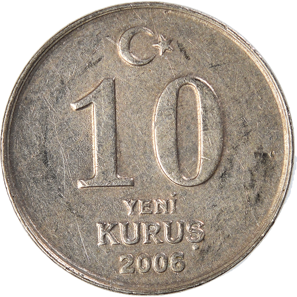 Moneda, Turquía, 10 New Kurus, 2006