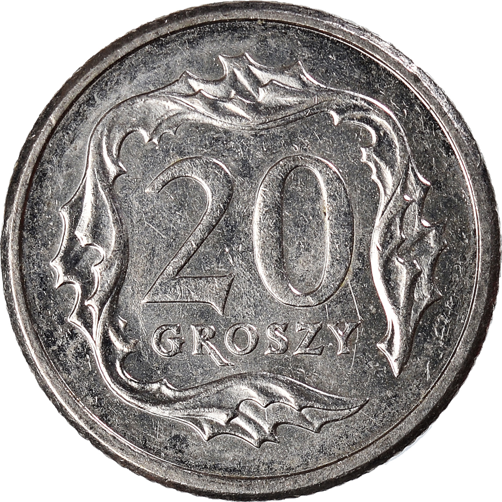 Moneda, Polonia, 20 Groszy, 2007