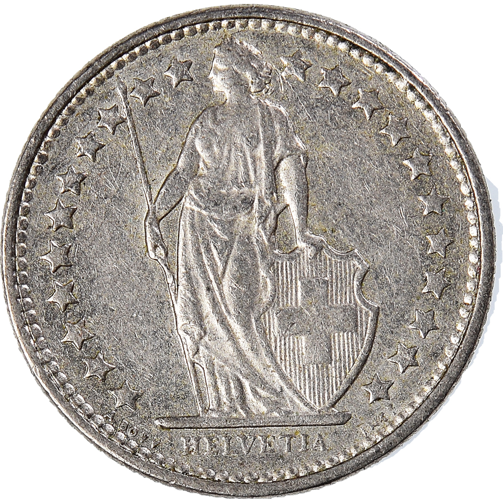 Moneda, Suiza, 1/2 Franc, 1975