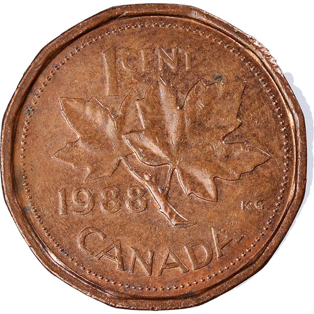 Moneda, Canadá, Cent, 1988