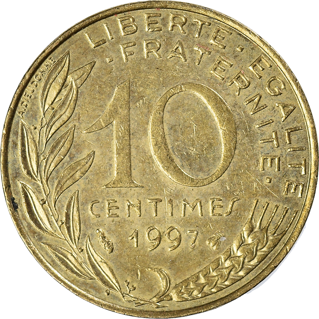 Moneda, Francia, 10 Centimes, 1997