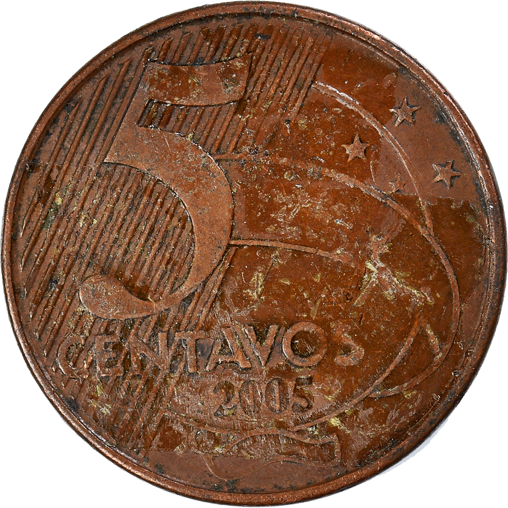 Moneda, Brasil, 5 Centavos, 2005