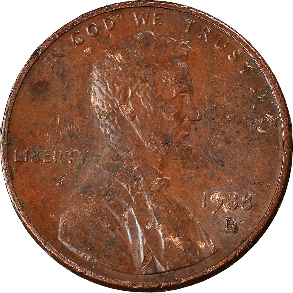 Moneda, Estados Unidos, Cent, 1988