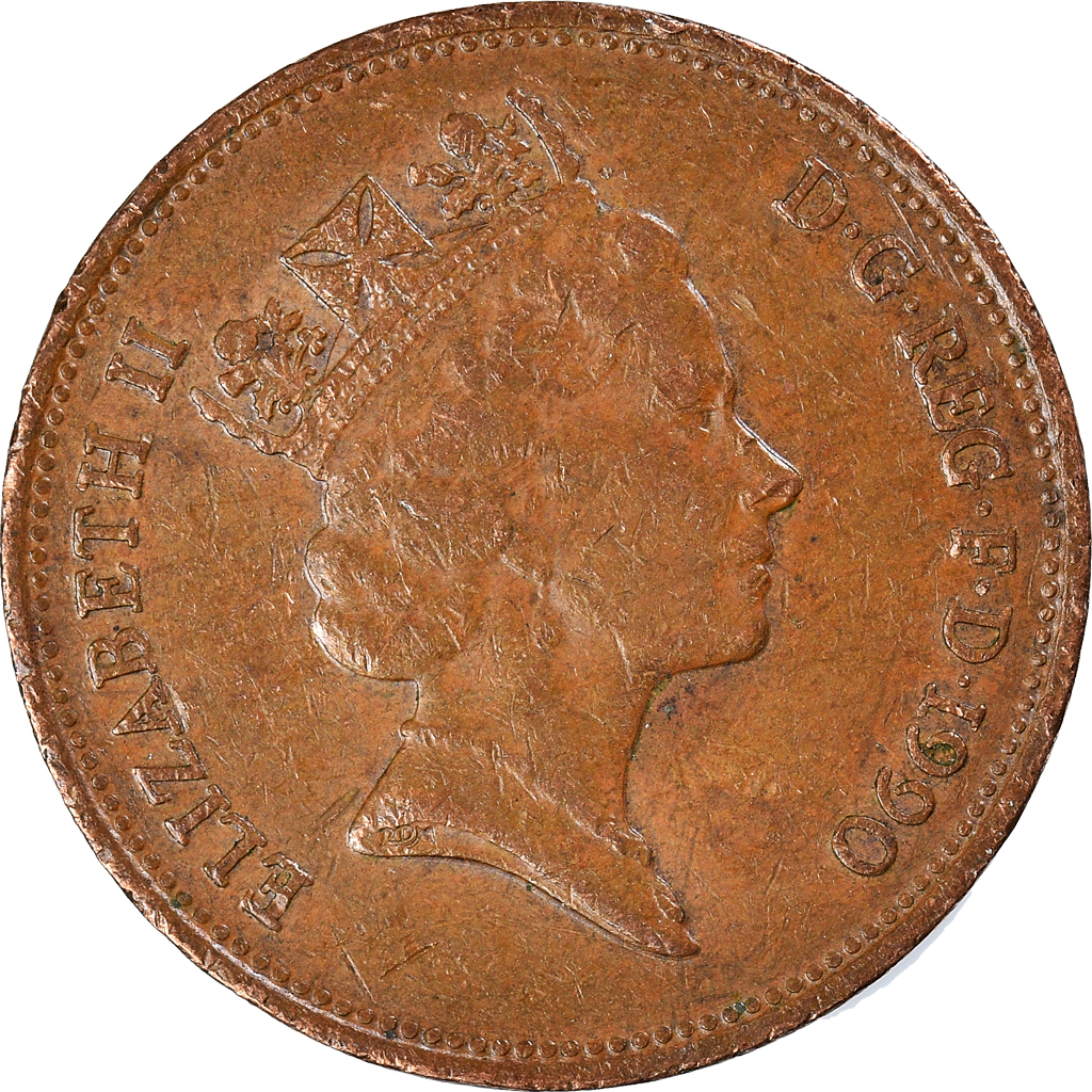 Moneda, Gran Bretaña, 2 Pence, 1990