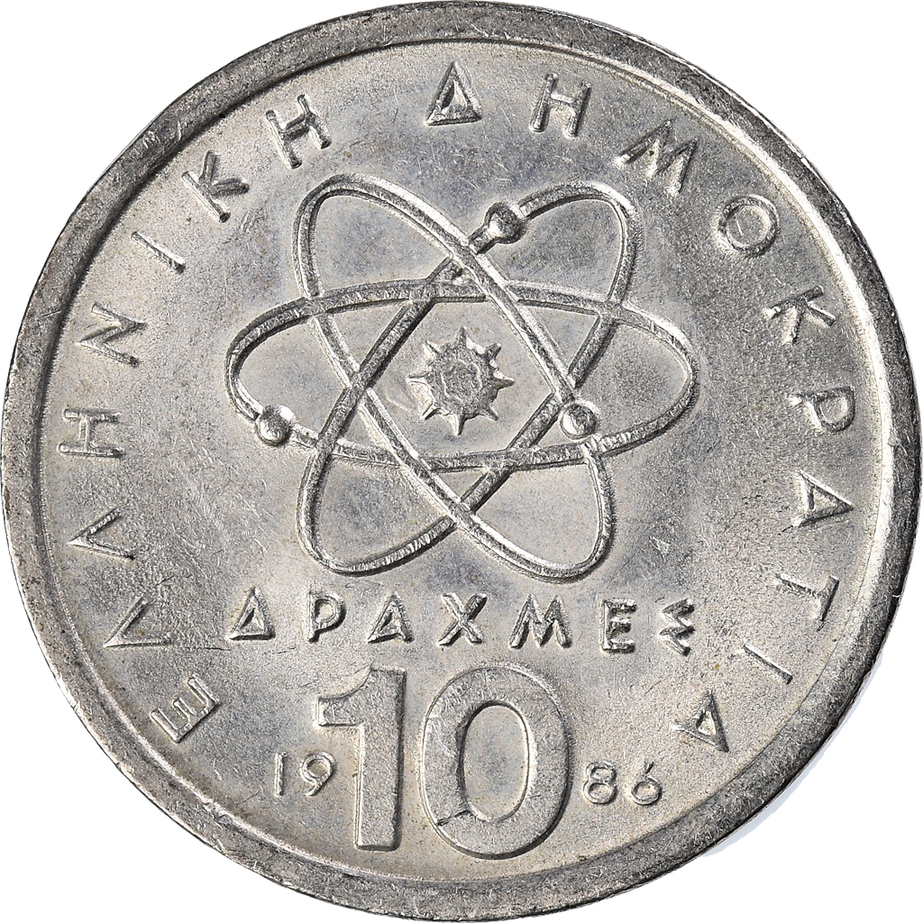 Moneda, Grecia, 10 Drachmes, 1986
