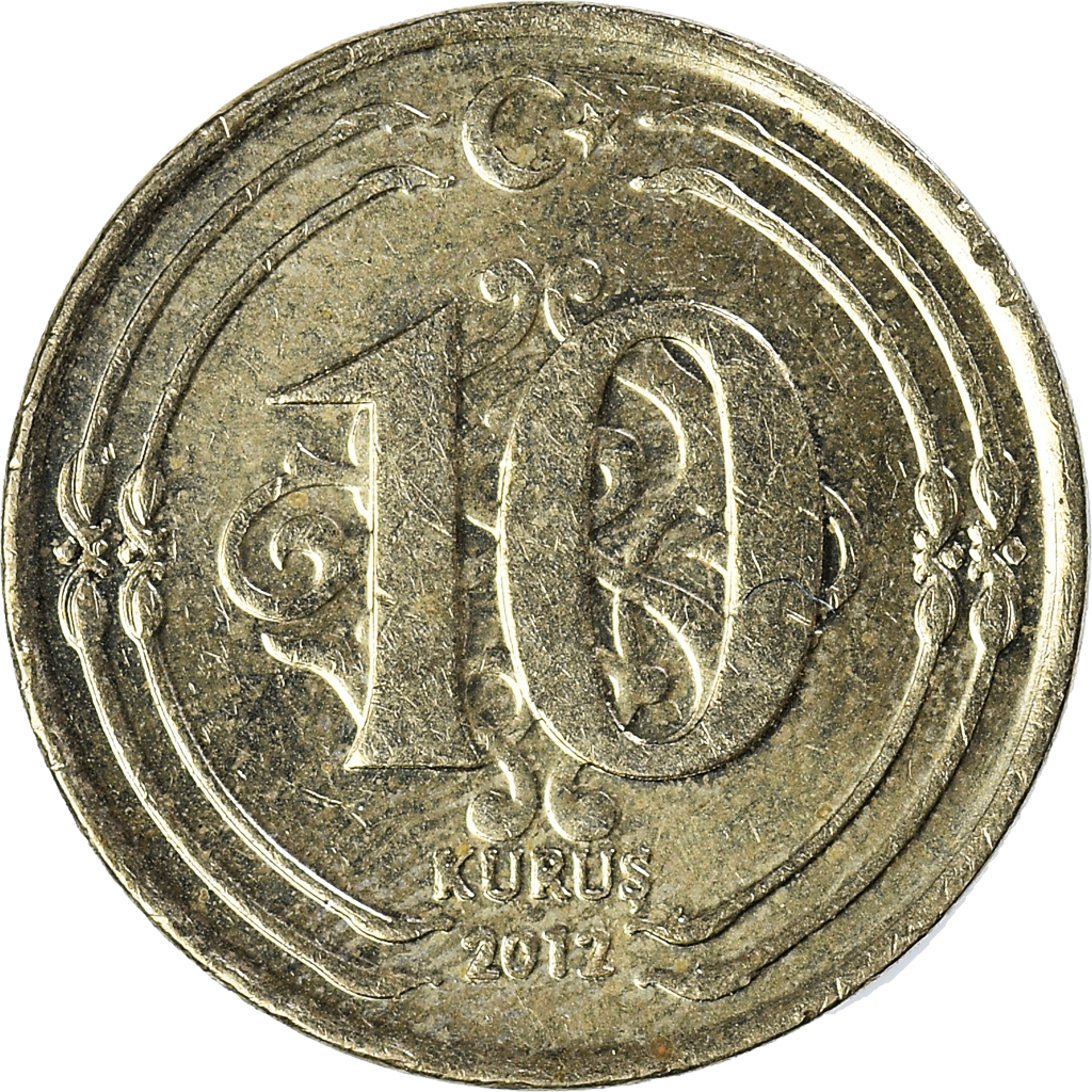 Moneda, Turquía, 10 Kurus, 2012