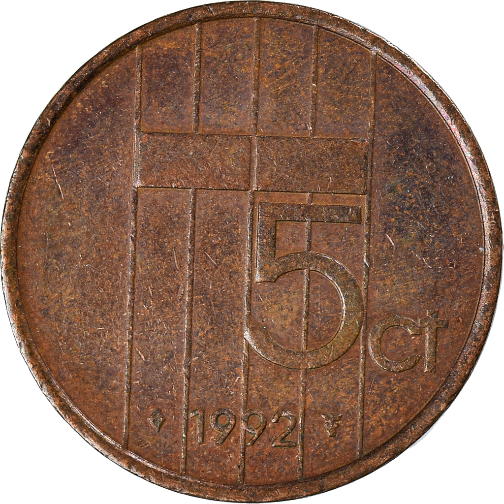 Moneda, Países Bajos, 5 Cents, 1992