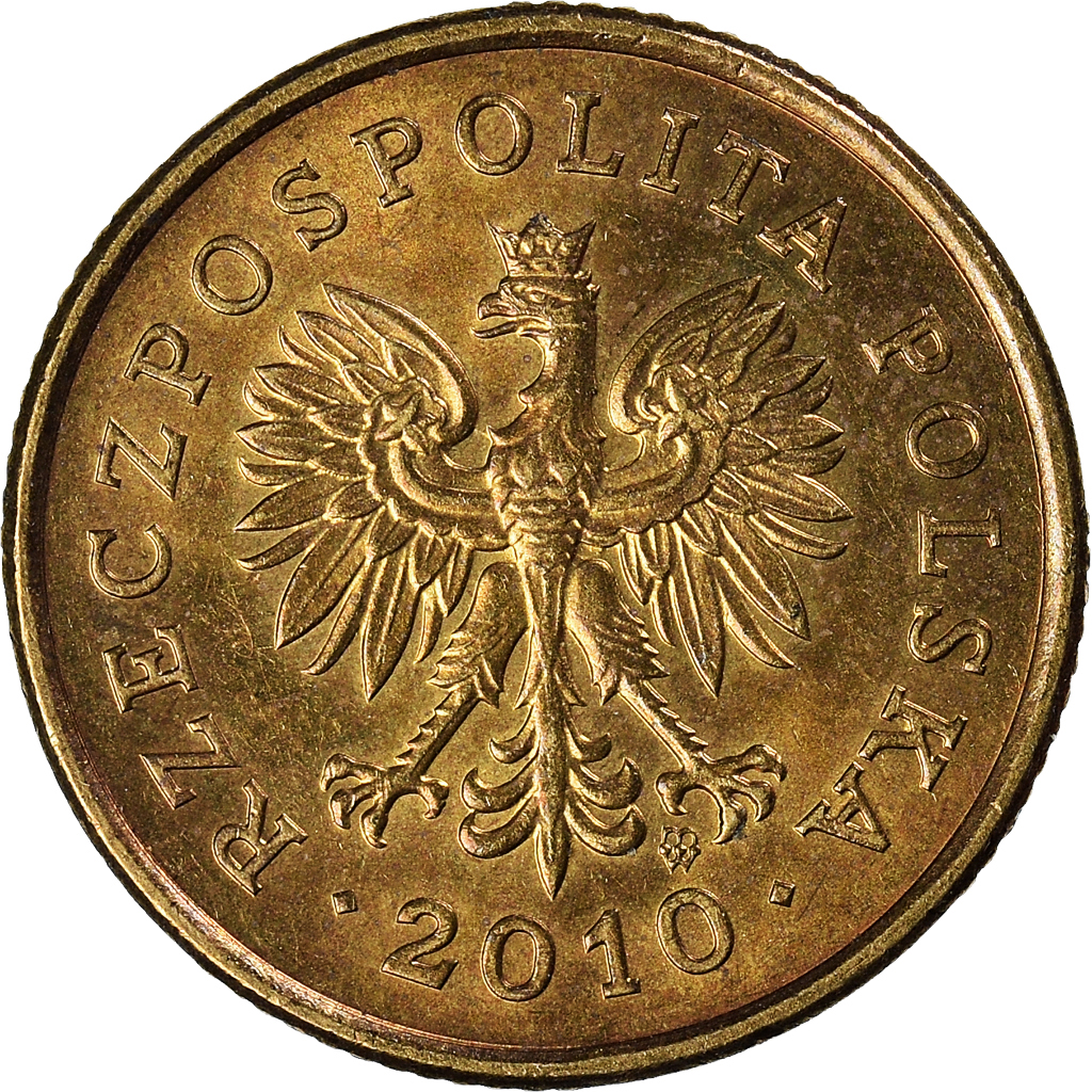 Moneda, Polonia, 5 Groszy, 2010