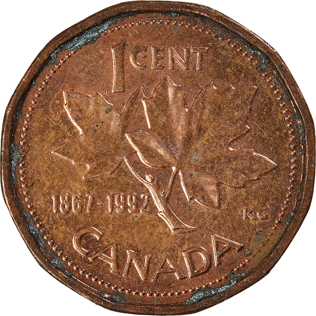 Moneda, Canadá, Cent, 1992