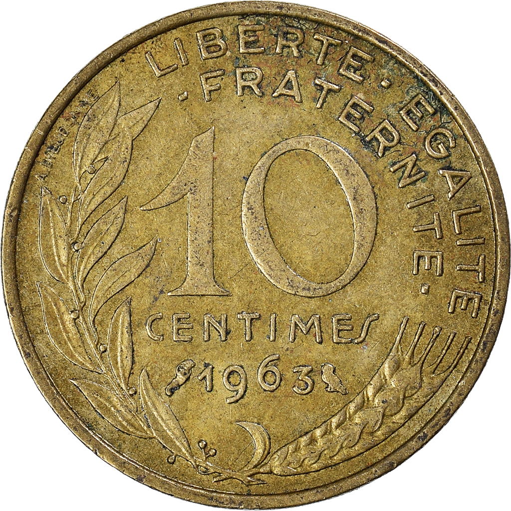 Moneda, Francia, 10 Centimes, 1963