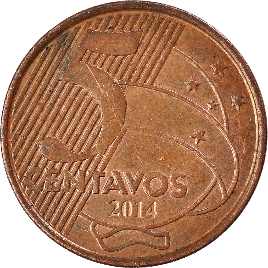 Moneda, Brasil, 5 Centavos, 2014