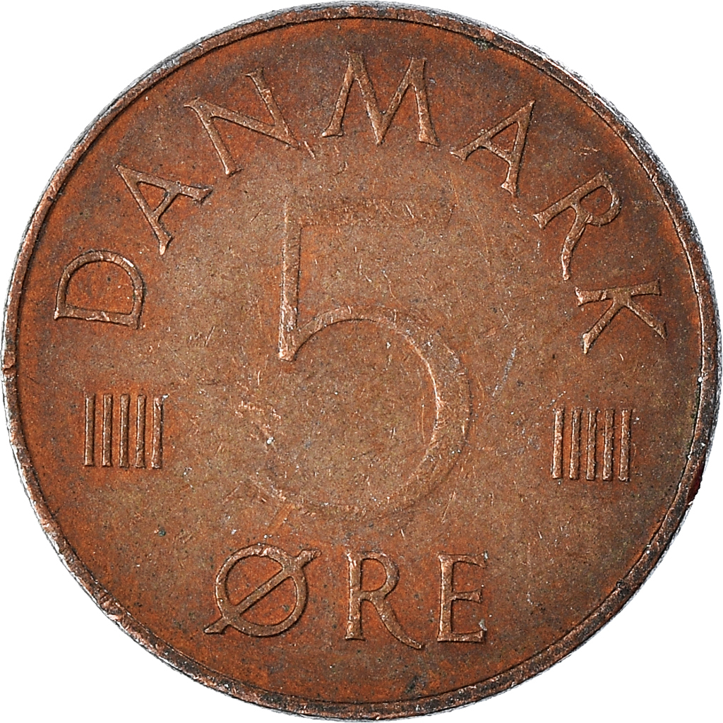 Moneda, Dinamarca, 5 Öre, 1973