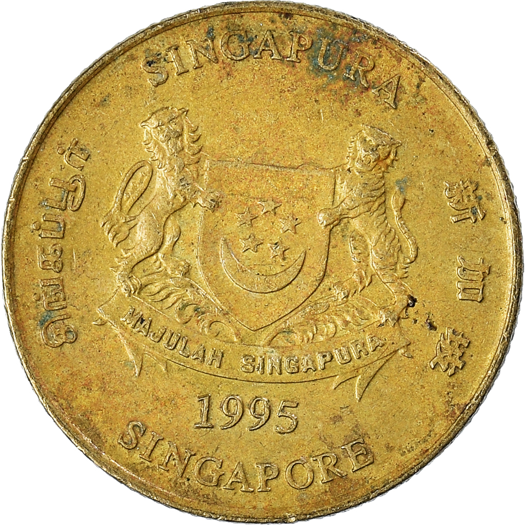 Moneda, Singapur, 5 Cents, 1995