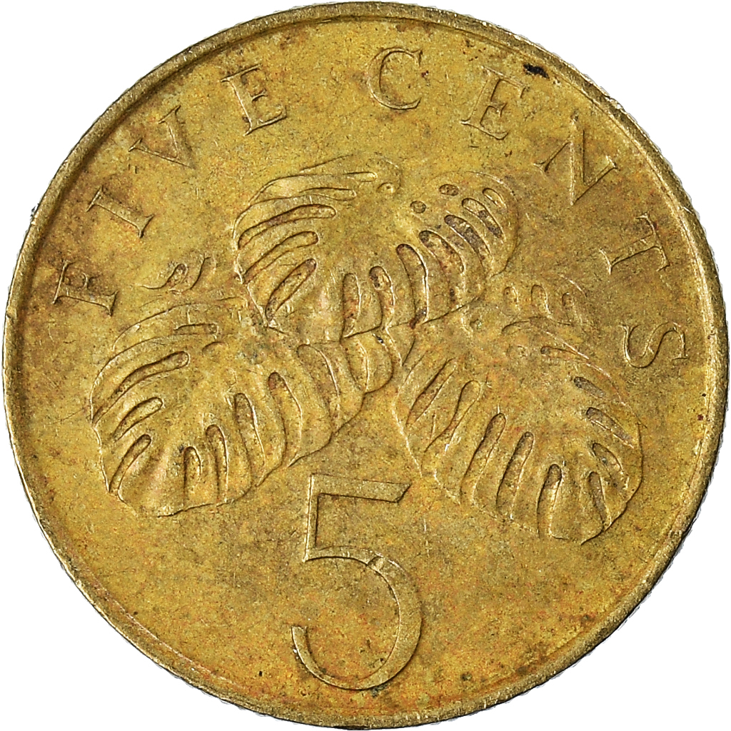Moneda, Singapur, 5 Cents, 1995