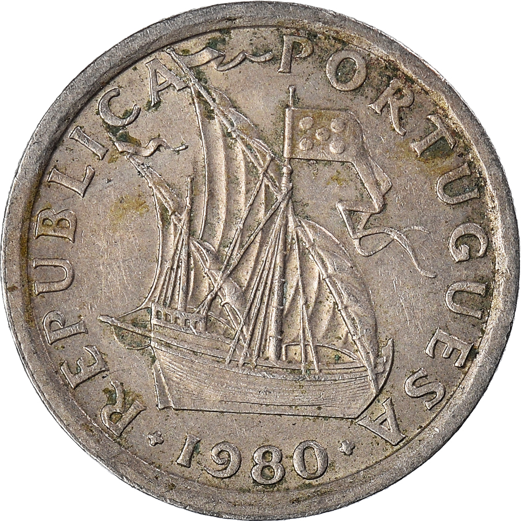 Moneda, Portugal, 2-1/2 Escudos, 1980