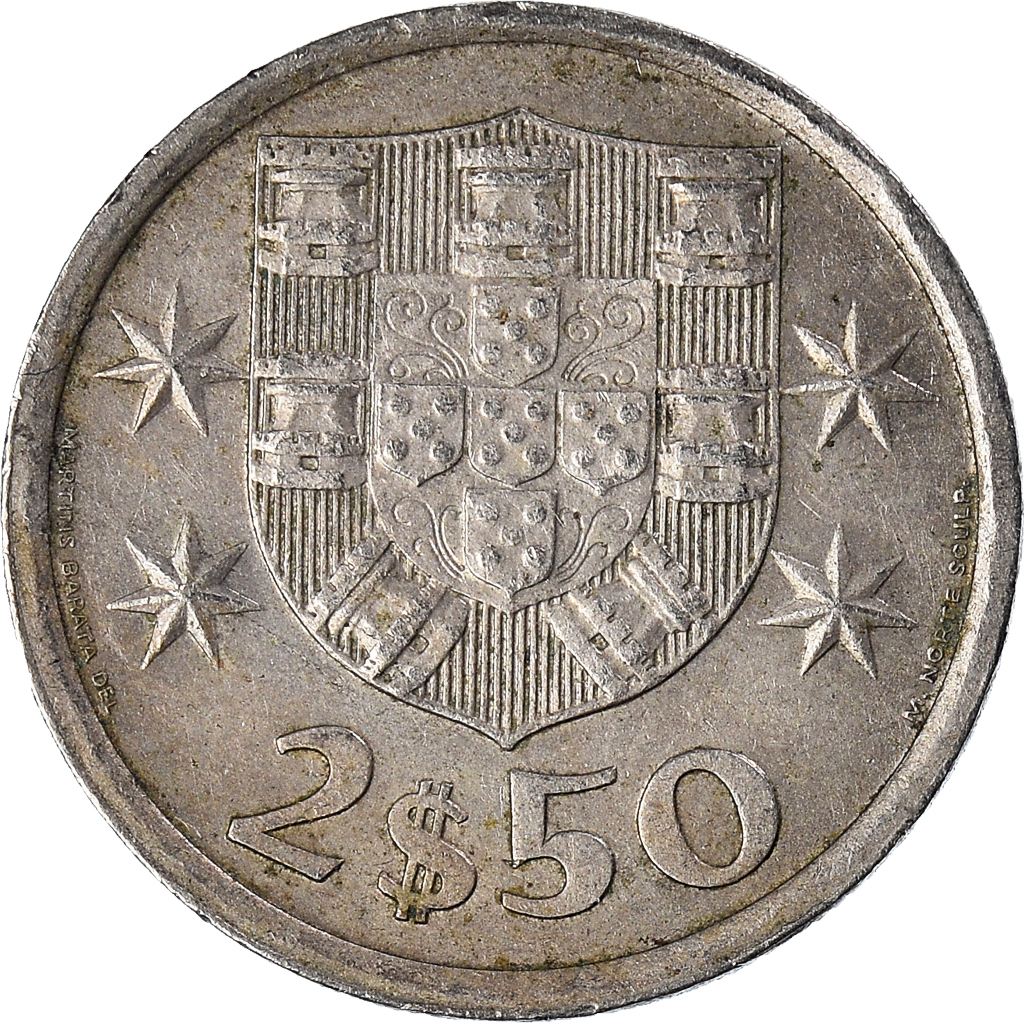 Moneda, Portugal, 2-1/2 Escudos, 1980