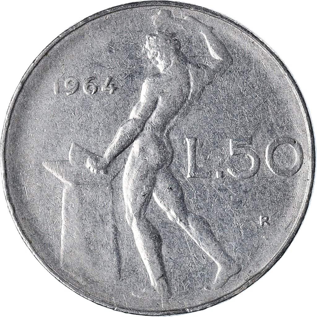 Coin, Italy, 50 Lire, 1964