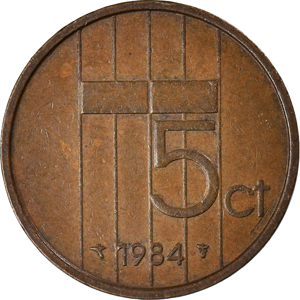 Moneda, Países Bajos, 5 Cents, 1984
