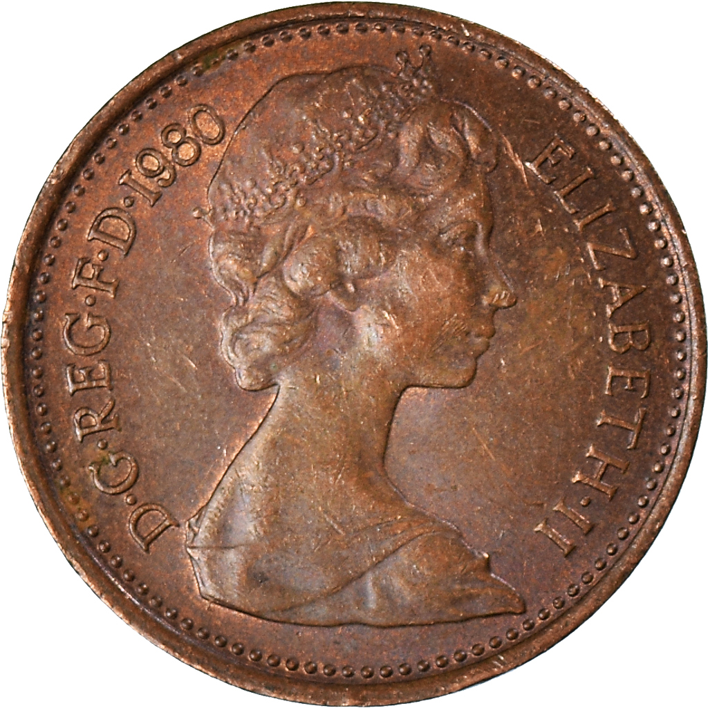 Moneda, Gran Bretaña, 1/2 New Penny, 1980