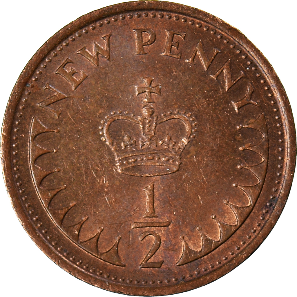 Moneda, Gran Bretaña, 1/2 New Penny, 1980
