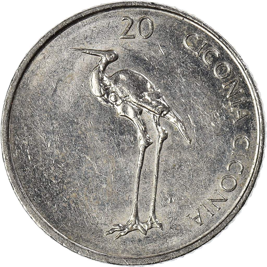 Moneda, Eslovenia, 20 Tolarjev, 2004