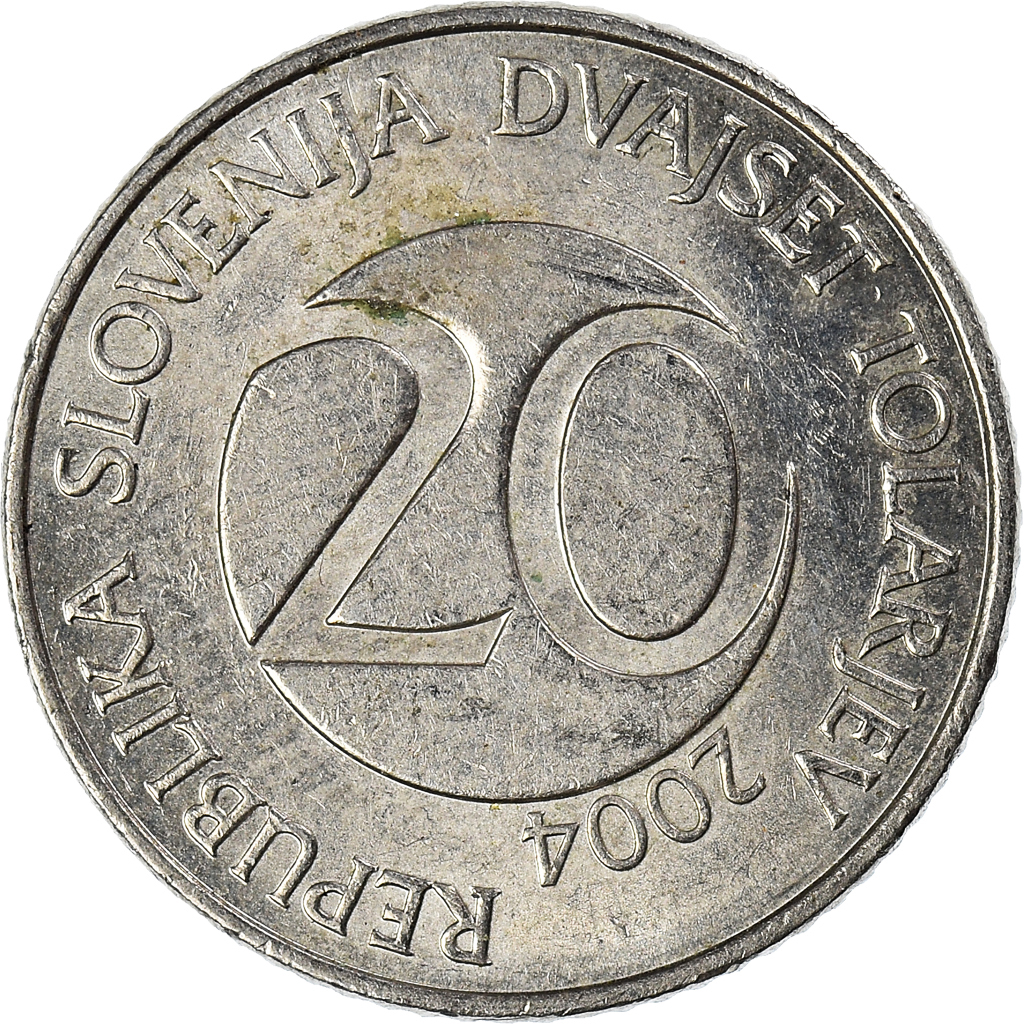 Moneda, Eslovenia, 20 Tolarjev, 2004