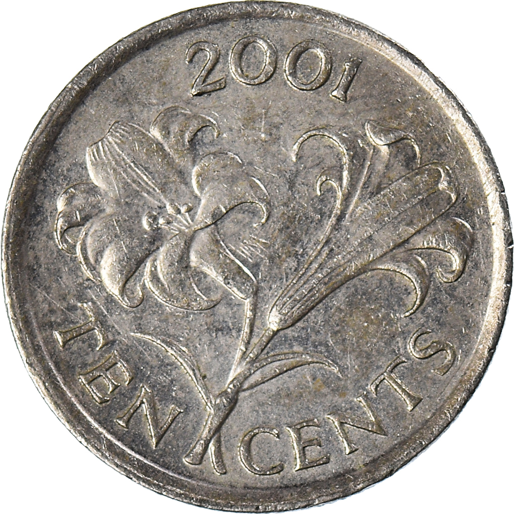 Moneda, Bermudas, 10 Cents, 2001