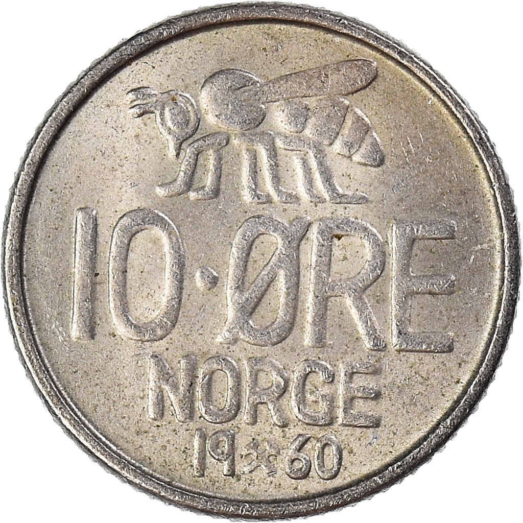 Moneda, Noruega, 10 Öre, 1960