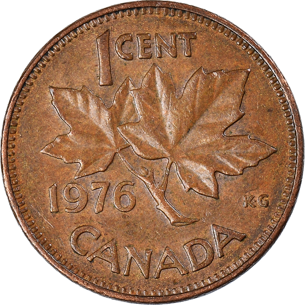 Moneda, Canadá, Cent, 1976