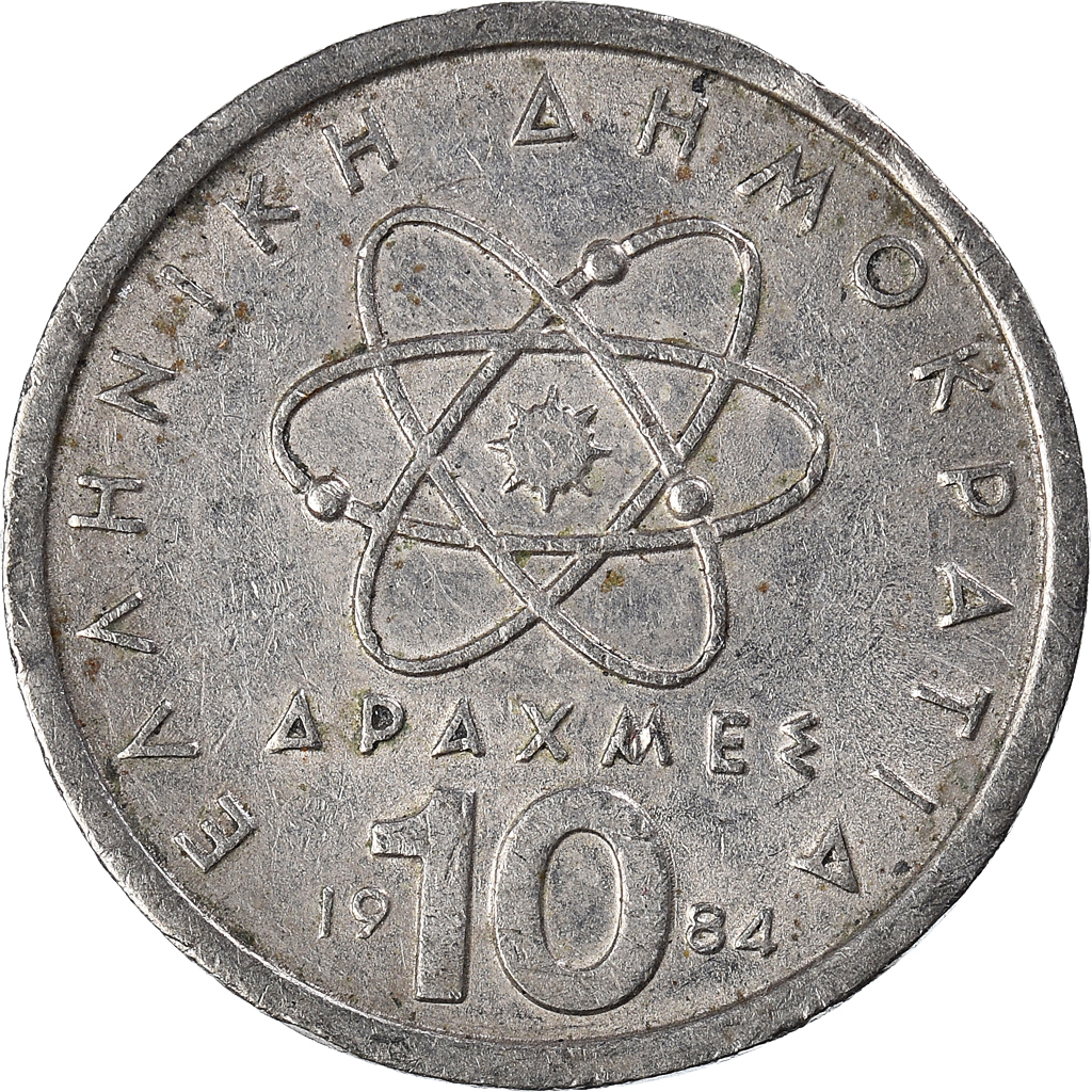 Moneda, Grecia, 10 Drachmes, 1984