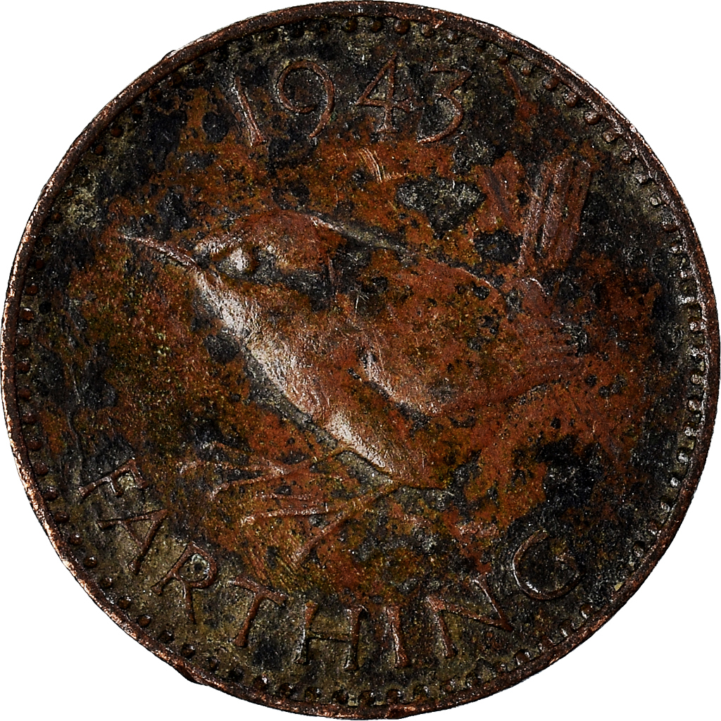 Moneda, Gran Bretaña, Farthing, 1943