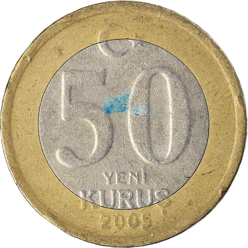 Moneda, Turquía, 50 New Kurus, 2005