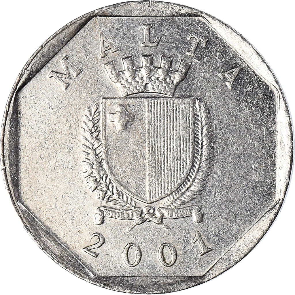 Moneda, Malta, 5 Cents, 2001