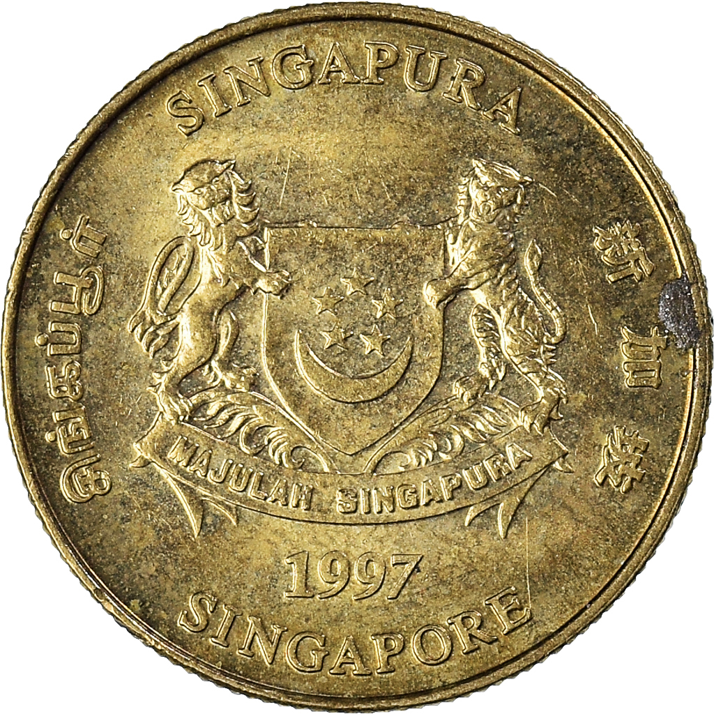 Moneda, Singapur, 5 Cents, 1997