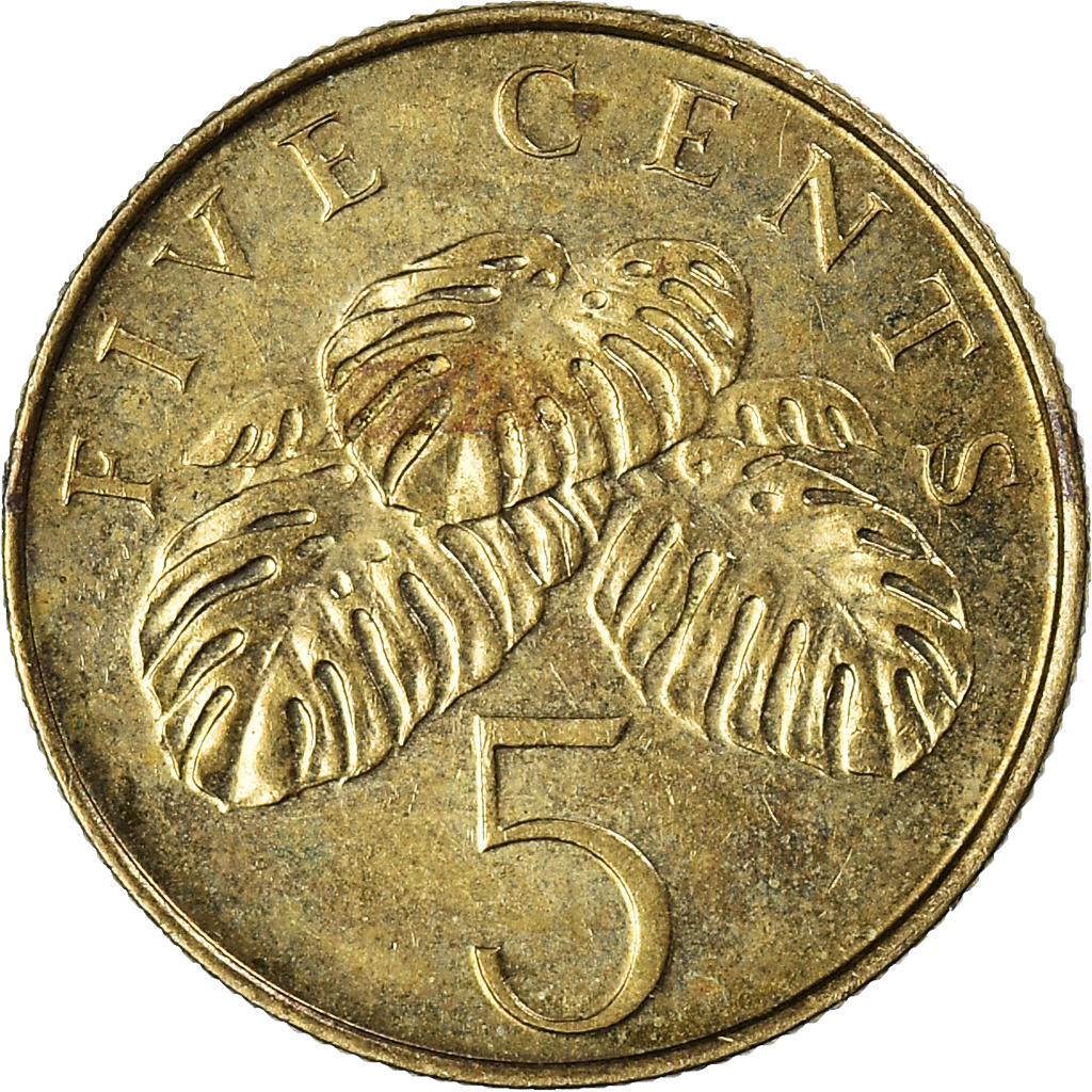 Moneda, Singapur, 5 Cents, 1997