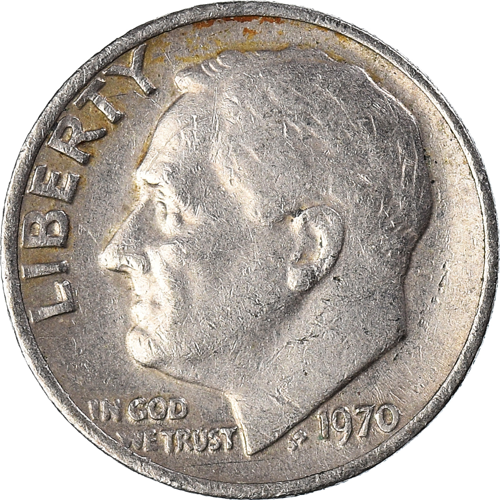 Moneda, Estados Unidos, Dime, 1970
