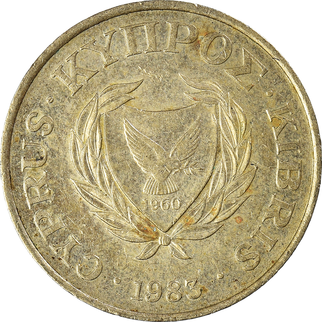 Moneda, Chipre, 5 Cents, 1983