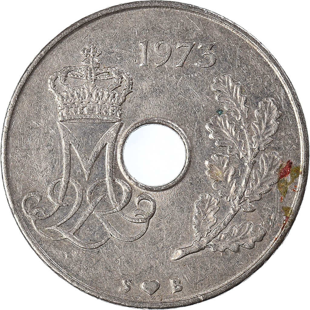 Moneda, Dinamarca, 25 Öre, 1973