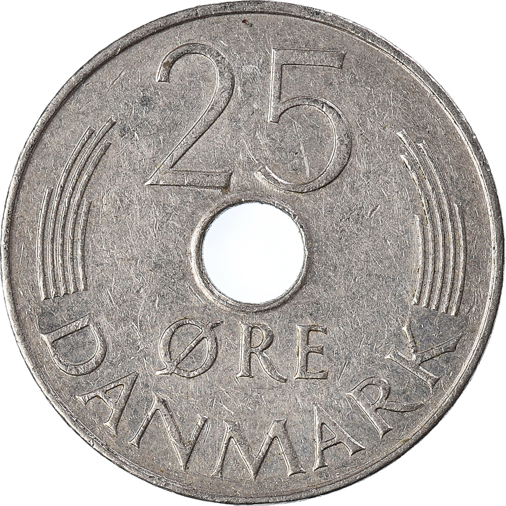 Moneda, Dinamarca, 25 Öre, 1973