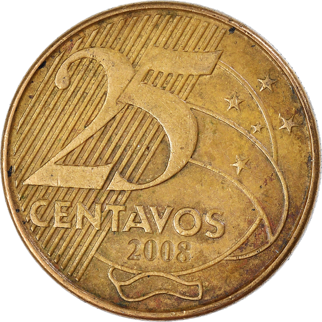 Moneda, Brasil, 25 Centavos, 2008
