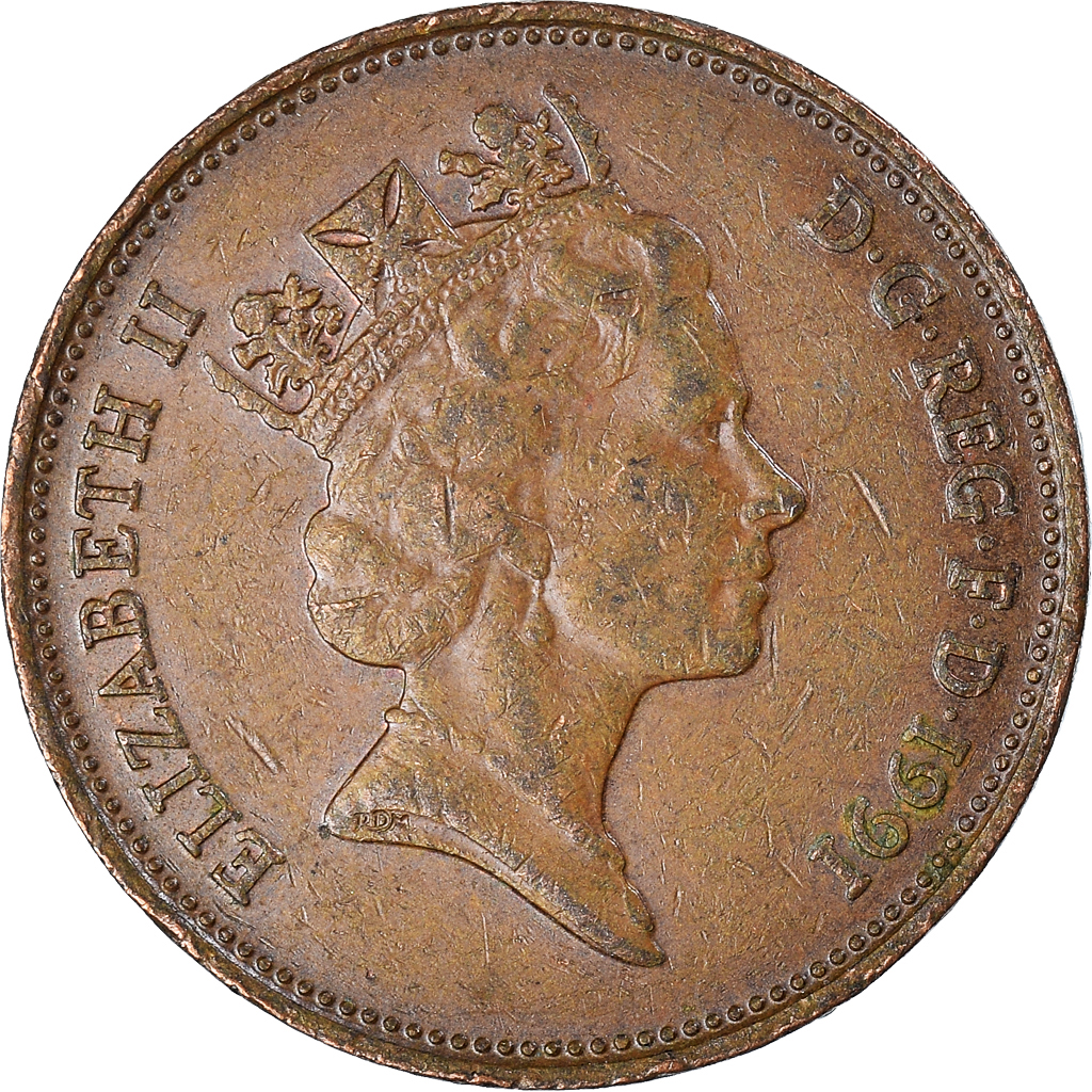 Moneda, Gran Bretaña, 2 Pence, 1991
