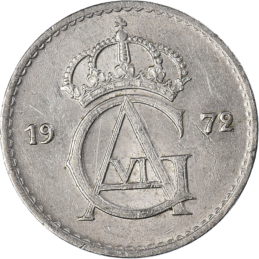 Moneda, Suecia, 25 Öre, 1972