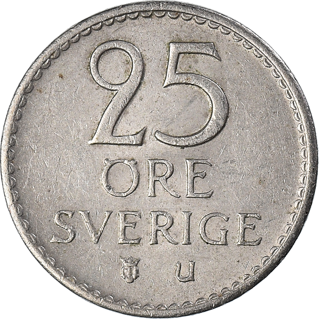 Moneda, Suecia, 25 Öre, 1972
