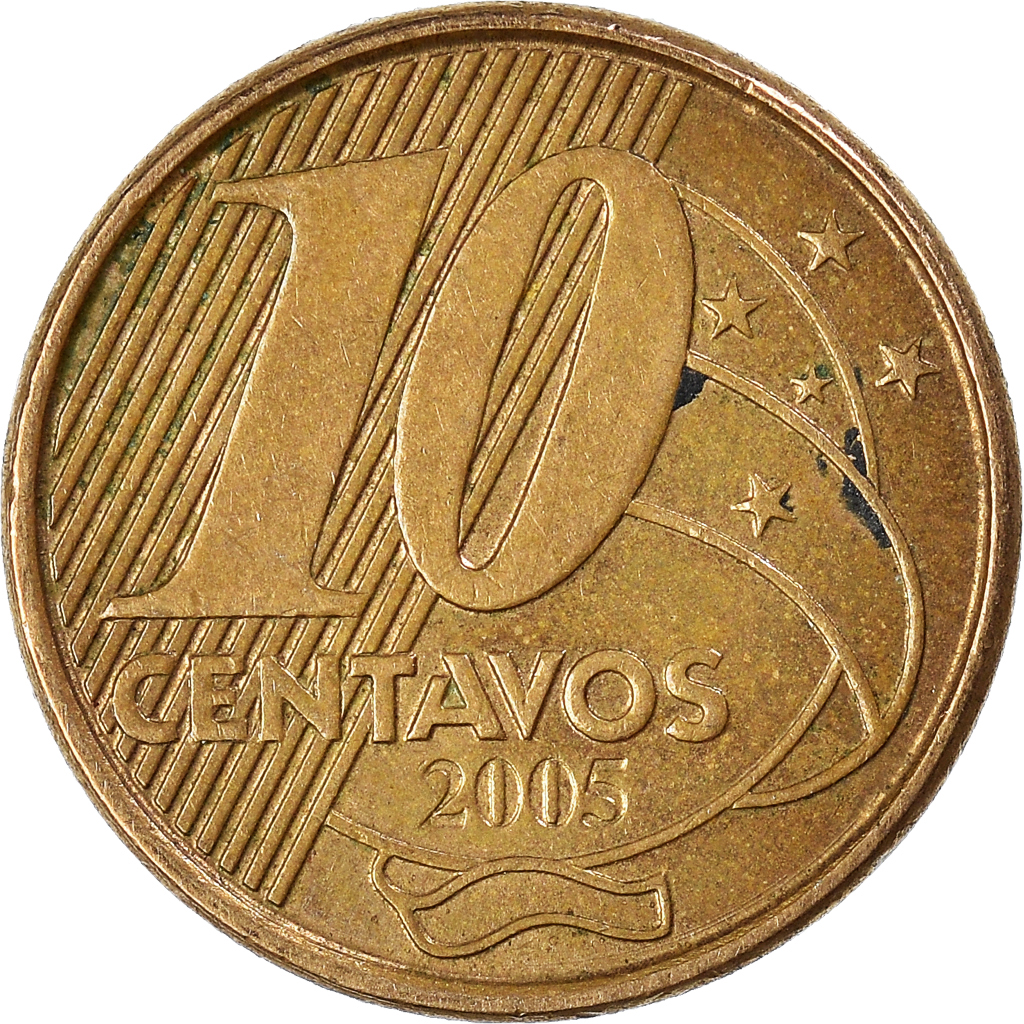 Moneda, Brasil, 10 Centavos, 2005