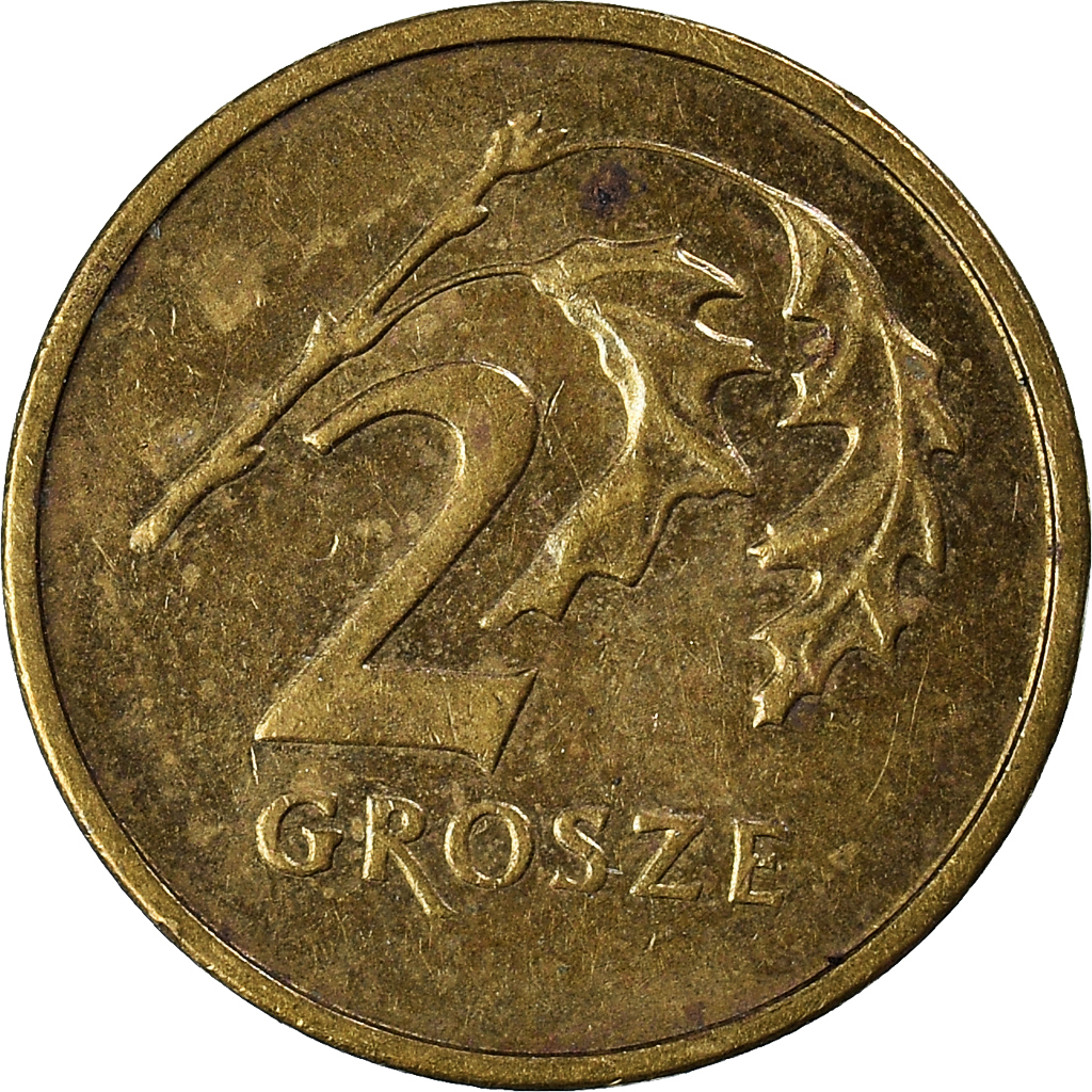 Moneda, Polonia, 2 Grosze, 2002