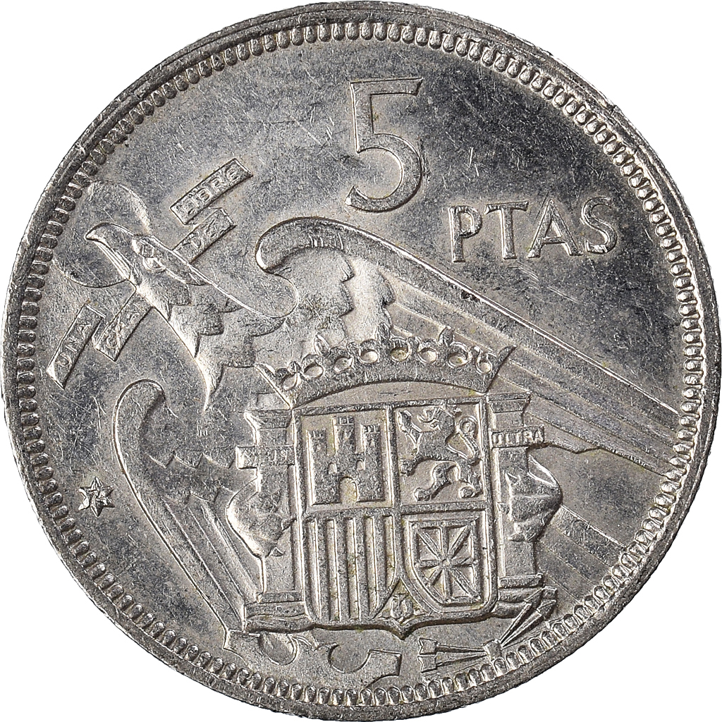 Moneda, España, 5 Pesetas, 1957