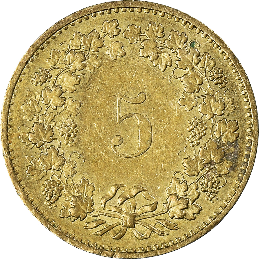 Moneda, Suiza, 5 Rappen, 1982