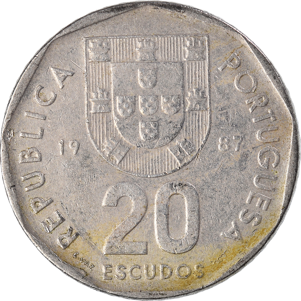 Moneda, Portugal, 20 Escudos, 1987